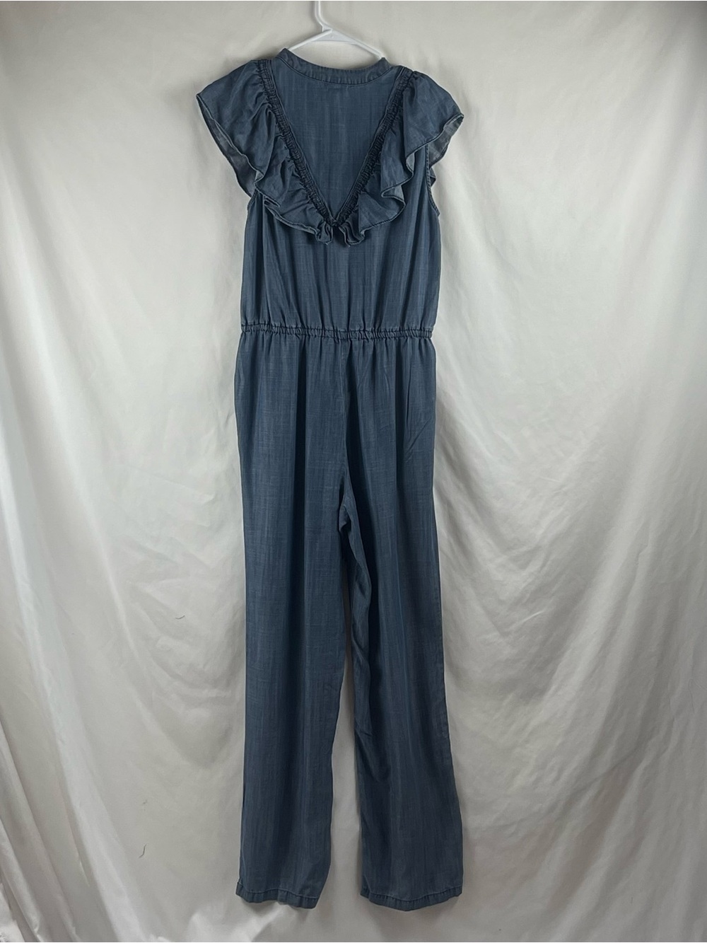Anthropologie Current Air Blue Denim Chambray Prairie Jumpsuit NWOT Size S - Picture 5 of 11